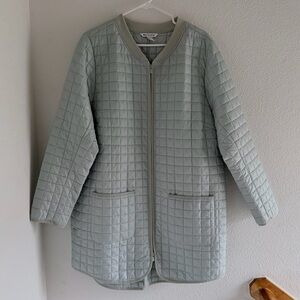 Athleta Grandview PrimaLoft Shell Quilted Long Coat Light Blue Coast Grey XL
